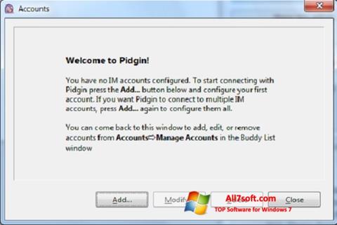 Zrzut ekranu Pidgin na Windows 7