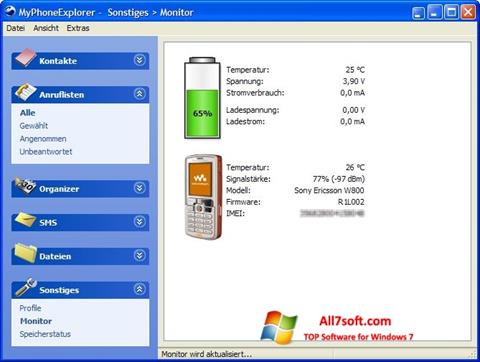 Zrzut ekranu MyPhoneExplorer na Windows 7
