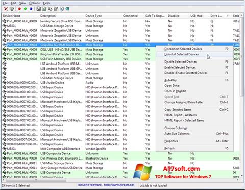 Zrzut ekranu USB Manager na Windows 7