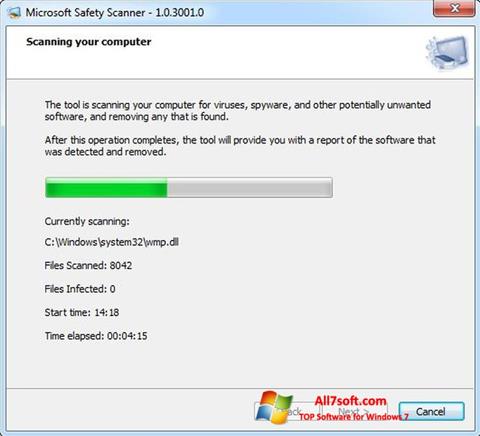 Zrzut ekranu Microsoft Safety Scanner na Windows 7