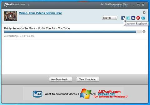 Zrzut ekranu RealDownloader na Windows 7
