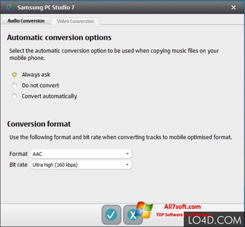 Zrzut ekranu Samsung PC Studio na Windows 7