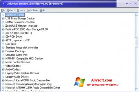 Zrzut ekranu Unknown Device Identifier na Windows 7