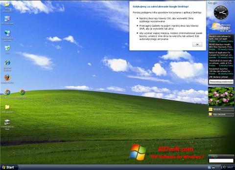 Zrzut ekranu Google Desktop na Windows 7