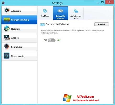 Zrzut ekranu Easy Settings na Windows 7