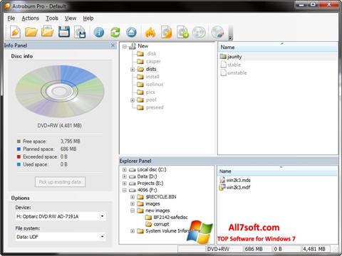 Zrzut ekranu Astroburn Lite na Windows 7