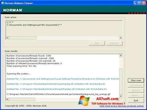 Zrzut ekranu Norman Malware Cleaner na Windows 7