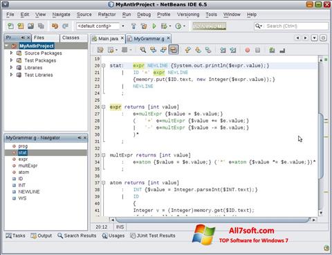 Zrzut ekranu NetBeans na Windows 7