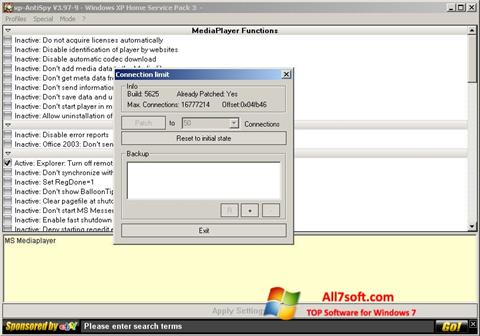 Zrzut ekranu XP-AntiSpy na Windows 7
