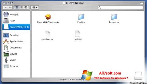 Zrzut ekranu Cisco VPN Client na Windows 7