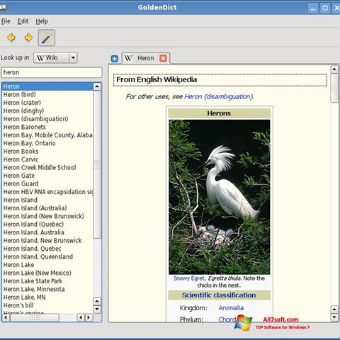 Zrzut ekranu GoldenDict na Windows 7