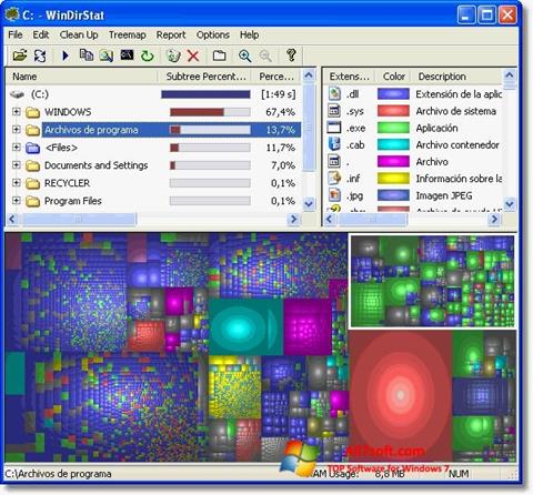 Zrzut ekranu WinDirStat na Windows 7