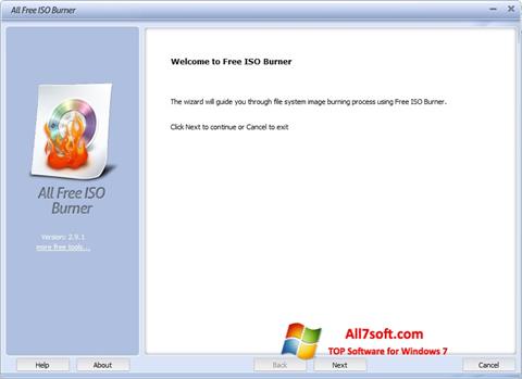Zrzut ekranu ISO Burner na Windows 7