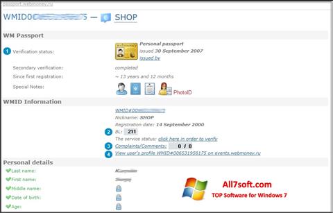 Zrzut ekranu WebMoney Keeper Classic na Windows 7