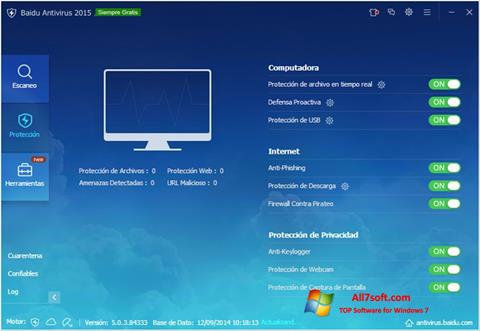 Zrzut ekranu Baidu Antivirus na Windows 7