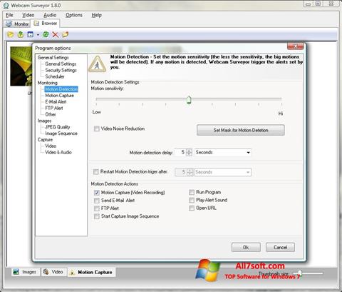 Zrzut ekranu Webcam Surveyor na Windows 7