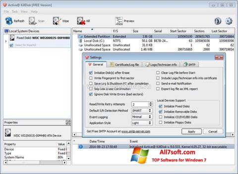 Zrzut ekranu Active KillDisk na Windows 7