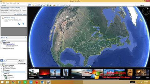 Zrzut ekranu Google Earth na Windows 7