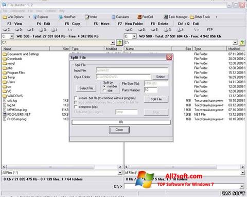 Zrzut ekranu File Master na Windows 7