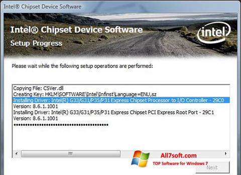 Zrzut ekranu Intel Chipset Device Software na Windows 7