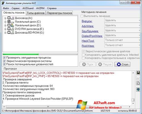 Zrzut ekranu AVZ na Windows 7
