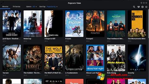 Zrzut ekranu Popcorn Time na Windows 7
