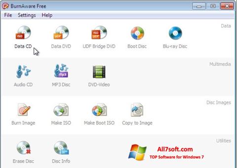 Zrzut ekranu BurnAware Free na Windows 7