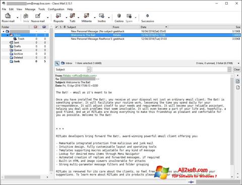 Zrzut ekranu Claws Mail na Windows 7