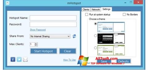 Zrzut ekranu mHotspot na Windows 7