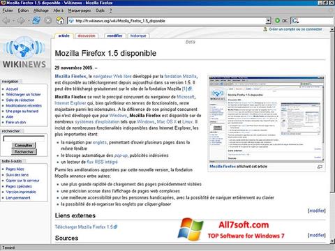 Zrzut ekranu Mozilla Firefox na Windows 7