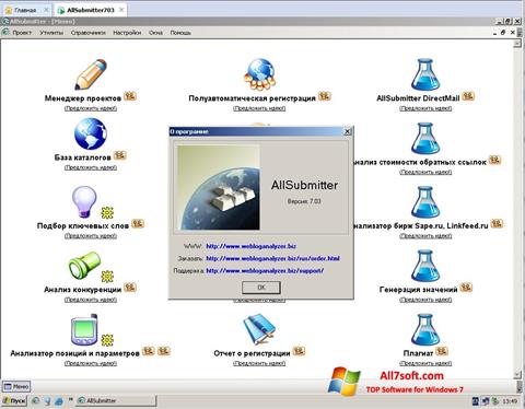 Zrzut ekranu AllSubmitter na Windows 7