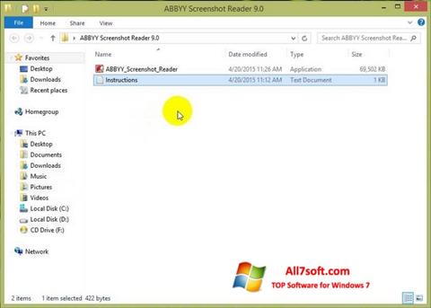 Zrzut ekranu ABBYY Screenshot Reader na Windows 7