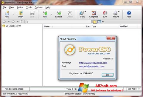 Zrzut ekranu PowerISO na Windows 7