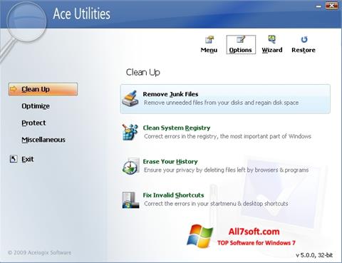 Zrzut ekranu Ace Utilities na Windows 7