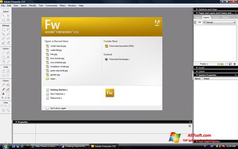 Zrzut ekranu Adobe Fireworks na Windows 7