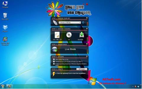 Zrzut ekranu LinuxLive USB Creator na Windows 7