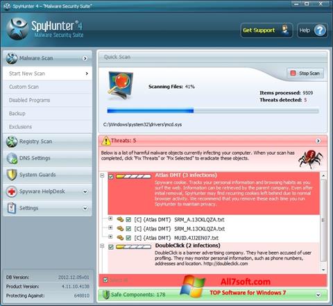 Zrzut ekranu SpyHunter na Windows 7