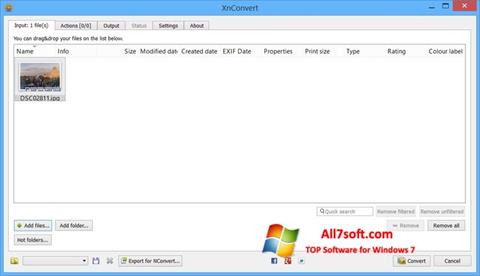 Zrzut ekranu XnConvert na Windows 7