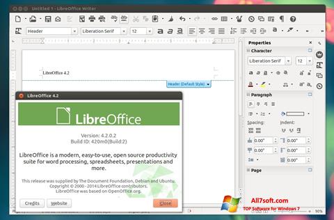 Zrzut ekranu LibreOffice na Windows 7