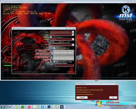 Zrzut ekranu MSI Kombustor na Windows 7