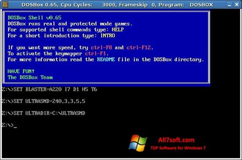 Zrzut ekranu DOSBox na Windows 7
