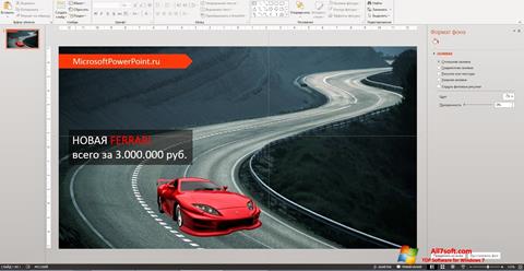 Zrzut ekranu Microsoft PowerPoint na Windows 7