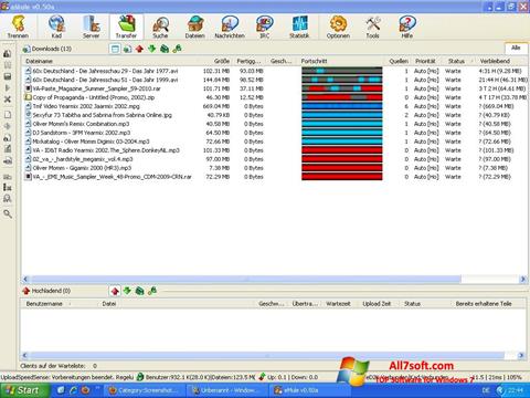 Zrzut ekranu eMule na Windows 7