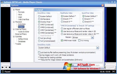 Zrzut ekranu Media Player Classic na Windows 7