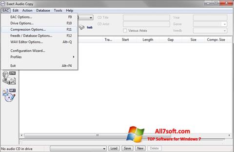 Zrzut ekranu Exact Audio Copy na Windows 7