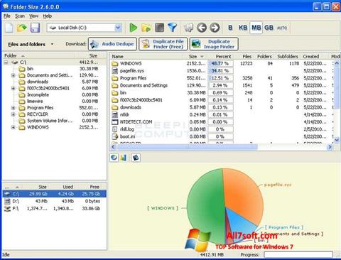 Zrzut ekranu Folder Size na Windows 7