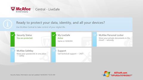 Zrzut ekranu McAfee LiveSafe na Windows 7