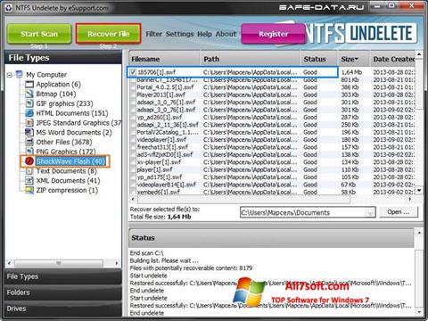 Zrzut ekranu NTFS Undelete na Windows 7