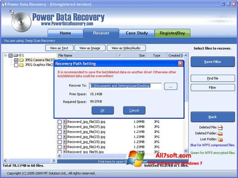 Zrzut ekranu Power Data Recovery na Windows 7