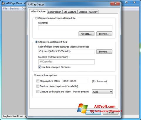 Zrzut ekranu AMCap na Windows 7